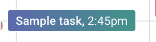 Two Google Calendar entries shown after Gradient Merge for Google Calendar Events is enabled – they are merged and color is gradient of the two calendars